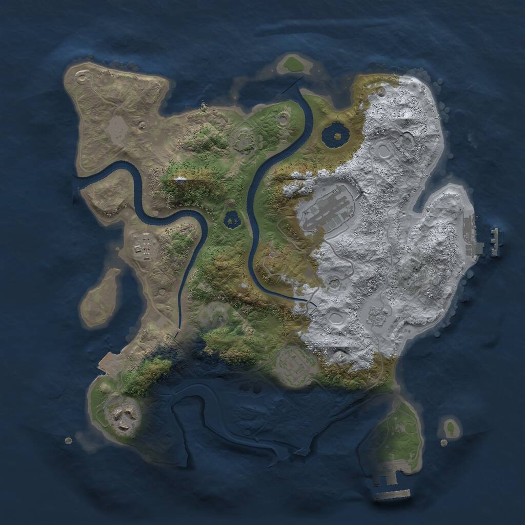 Rust Map: Procedural Map, Size: 3000, Seed: 12139985, 10 Monuments