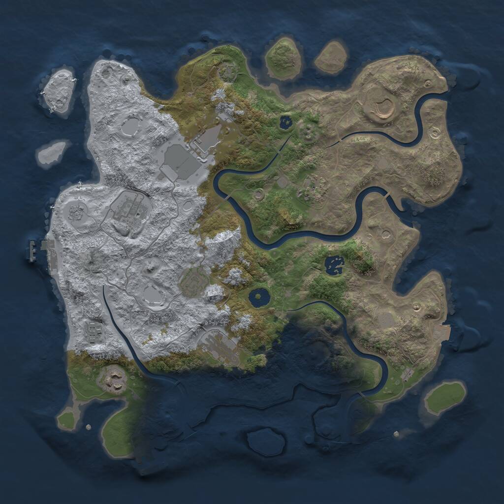 Rust Map: Procedural Map, Size: 3750, Seed: 816105695, 15 Monuments