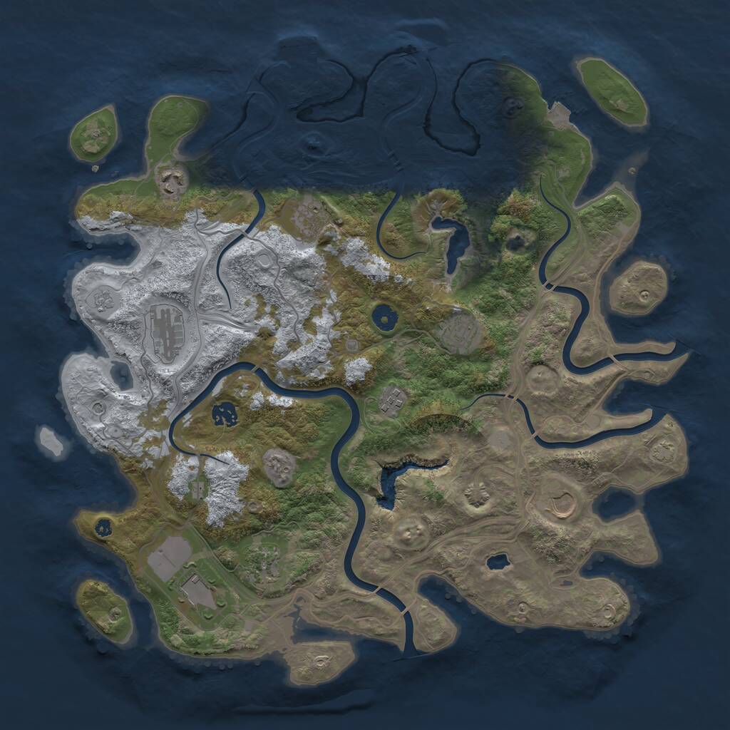 Rust Map: Procedural Map, Size: 4250, Seed: 88292400, 14 Monuments