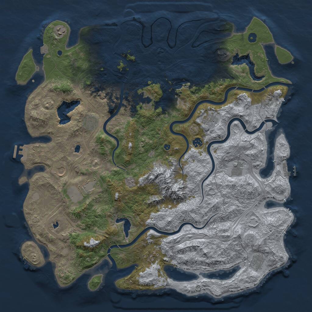 Rust Map: Procedural Map, Size: 5000, Seed: 789213, 17 Monuments