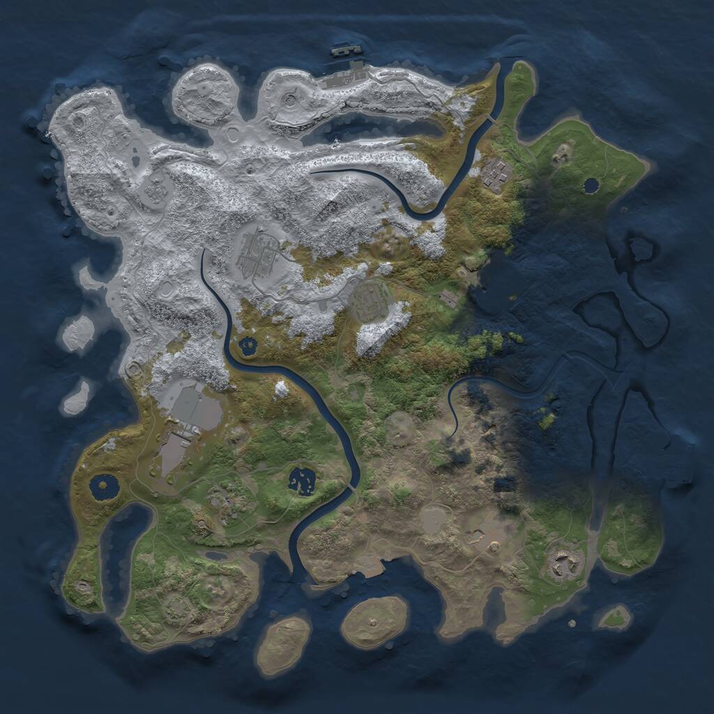 Rust Map: Procedural Map, Size: 3800, Seed: 565613, 15 Monuments