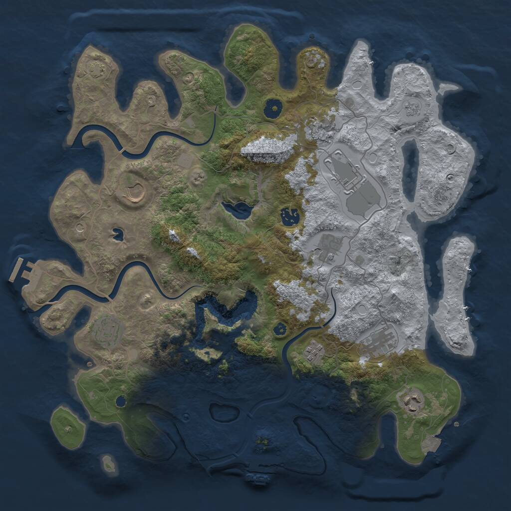Rust Map: Procedural Map, Size: 4000, Seed: 2045884352, 15 Monuments
