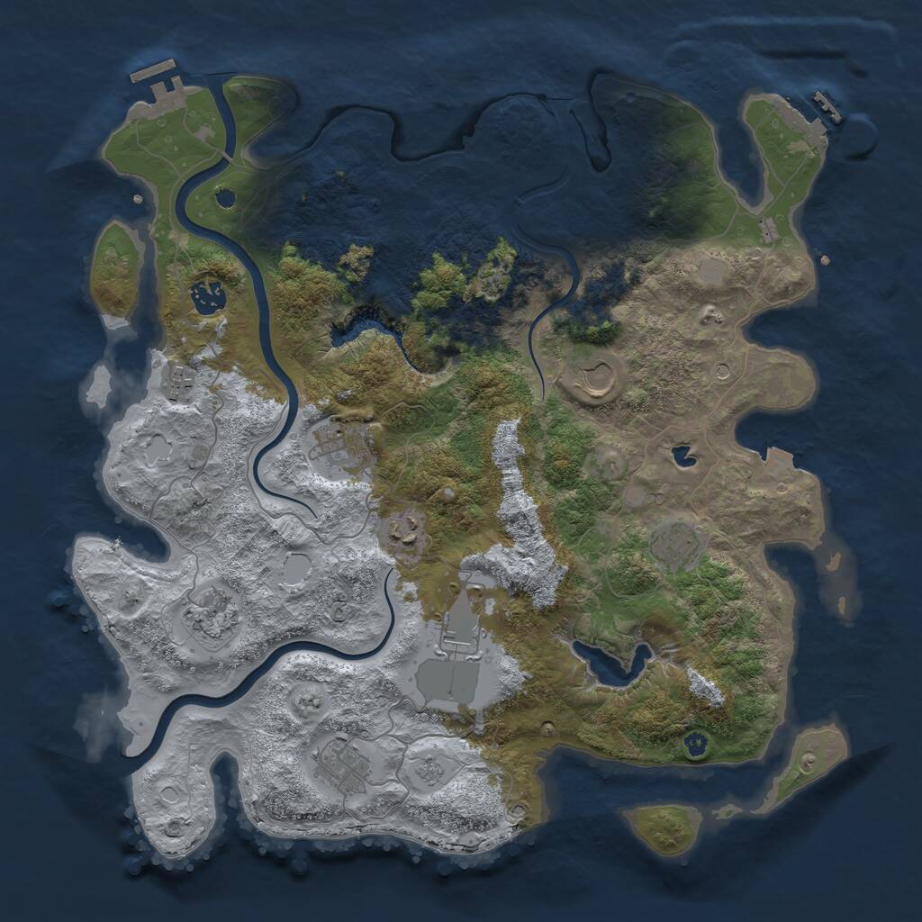 Rust Map: Procedural Map, Size: 4000, Seed: 141024284, 15 Monuments