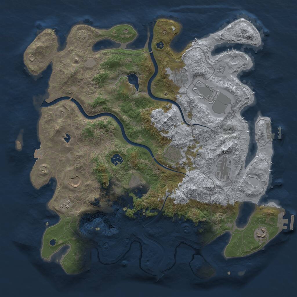 Rust Map: Procedural Map, Size: 4000, Seed: 564658670, 15 Monuments