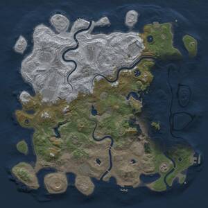 Thumbnail Rust Map: Procedural Map, Size: 4500, Seed: 1498250893, 17 Monuments