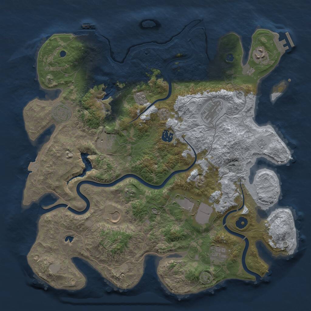 Rust Map: Procedural Map, Size: 4000, Seed: 1726585201, 15 Monuments