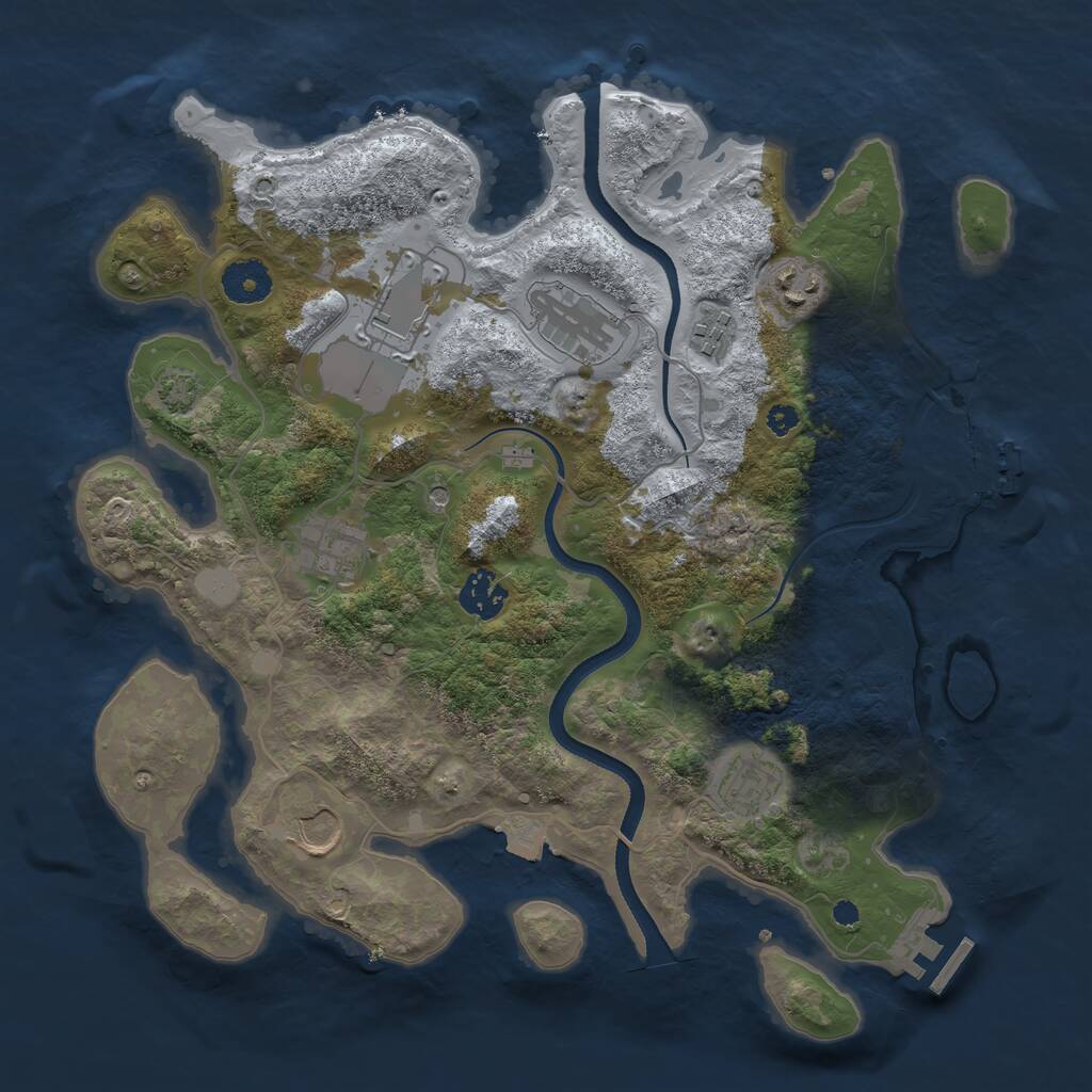 Rust Map: Procedural Map, Size: 3500, Seed: 1340, 13 Monuments
