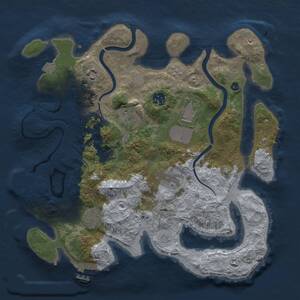 Thumbnail Rust Map: Procedural Map, Size: 3500, Seed: 631946261, 13 Monuments