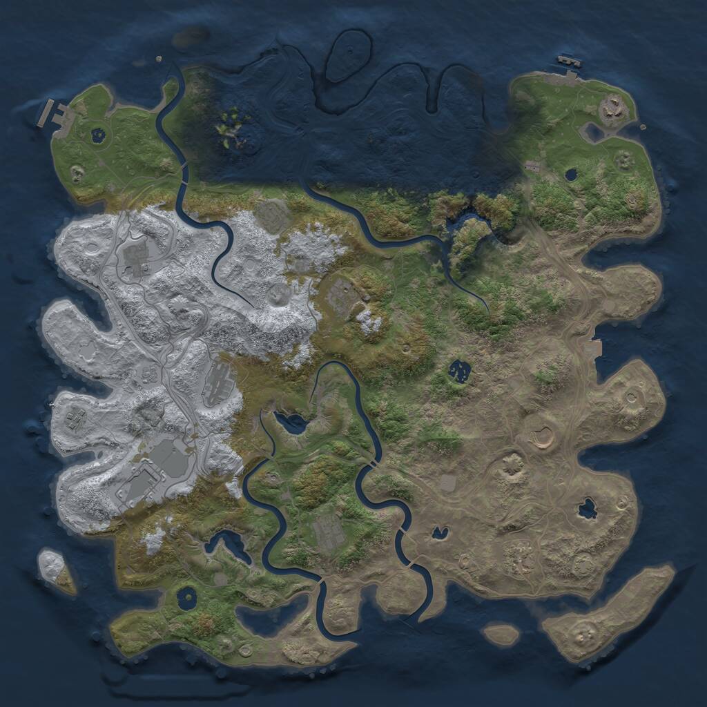 Rust Map: Procedural Map, Size: 4800, Seed: 53689, 17 Monuments