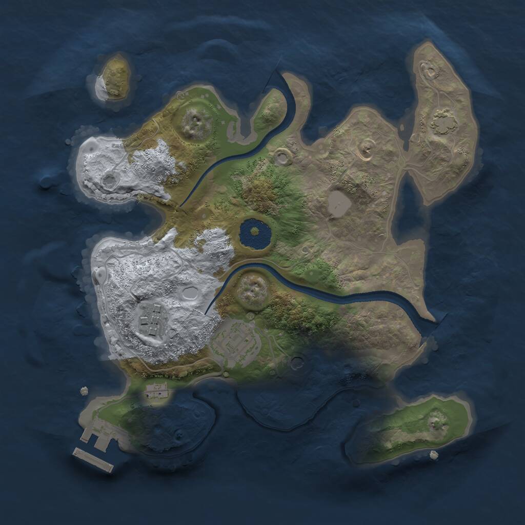 Rust Map: Procedural Map, Size: 2500, Seed: 2081172174, 6 Monuments