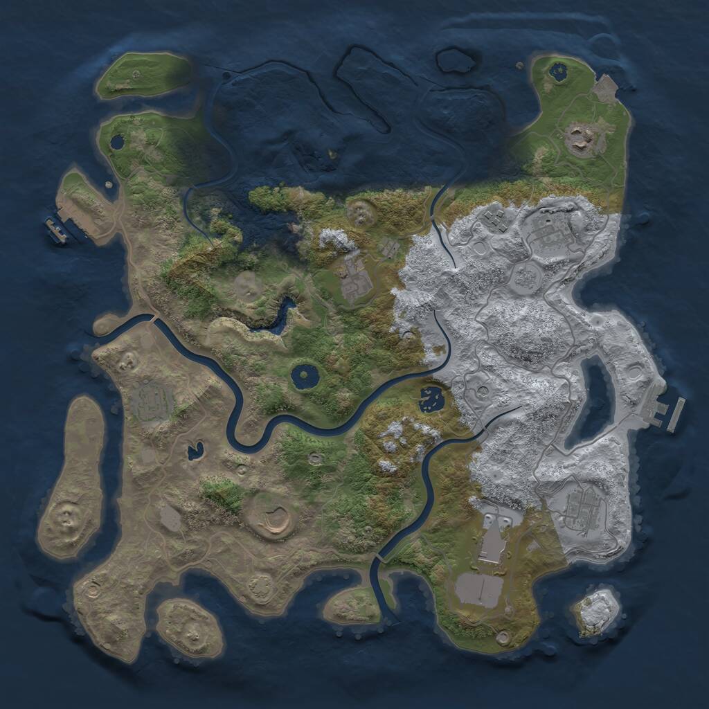 Rust Map: Procedural Map, Size: 4000, Seed: 1675720757, 15 Monuments