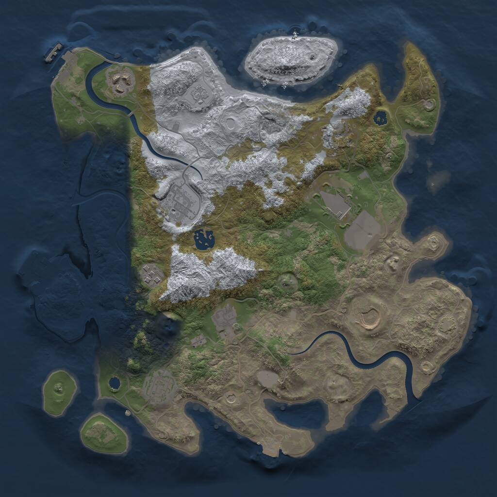 Rust Map: Procedural Map, Size: 3500, Seed: 920915813, 15 Monuments