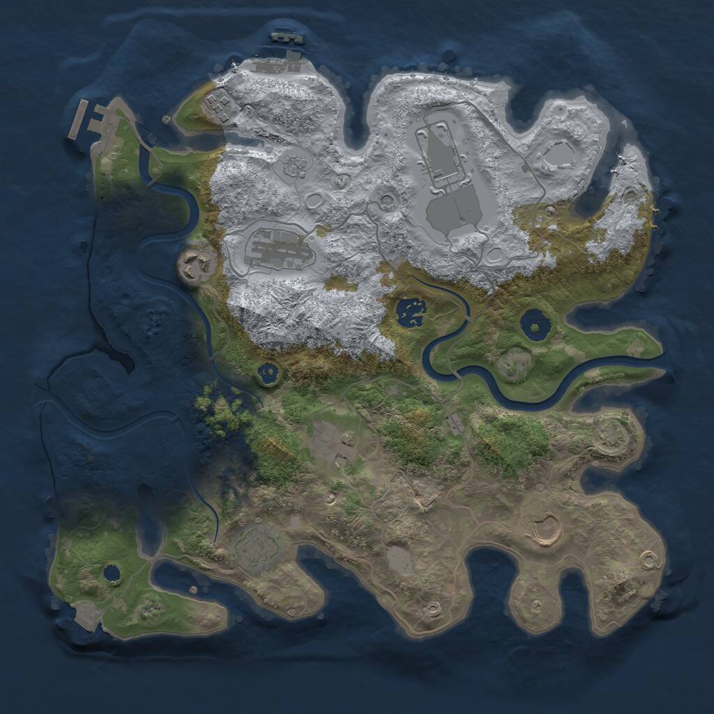 Rust Map: Procedural Map, Size: 3500, Seed: 1637489523, 14 Monuments