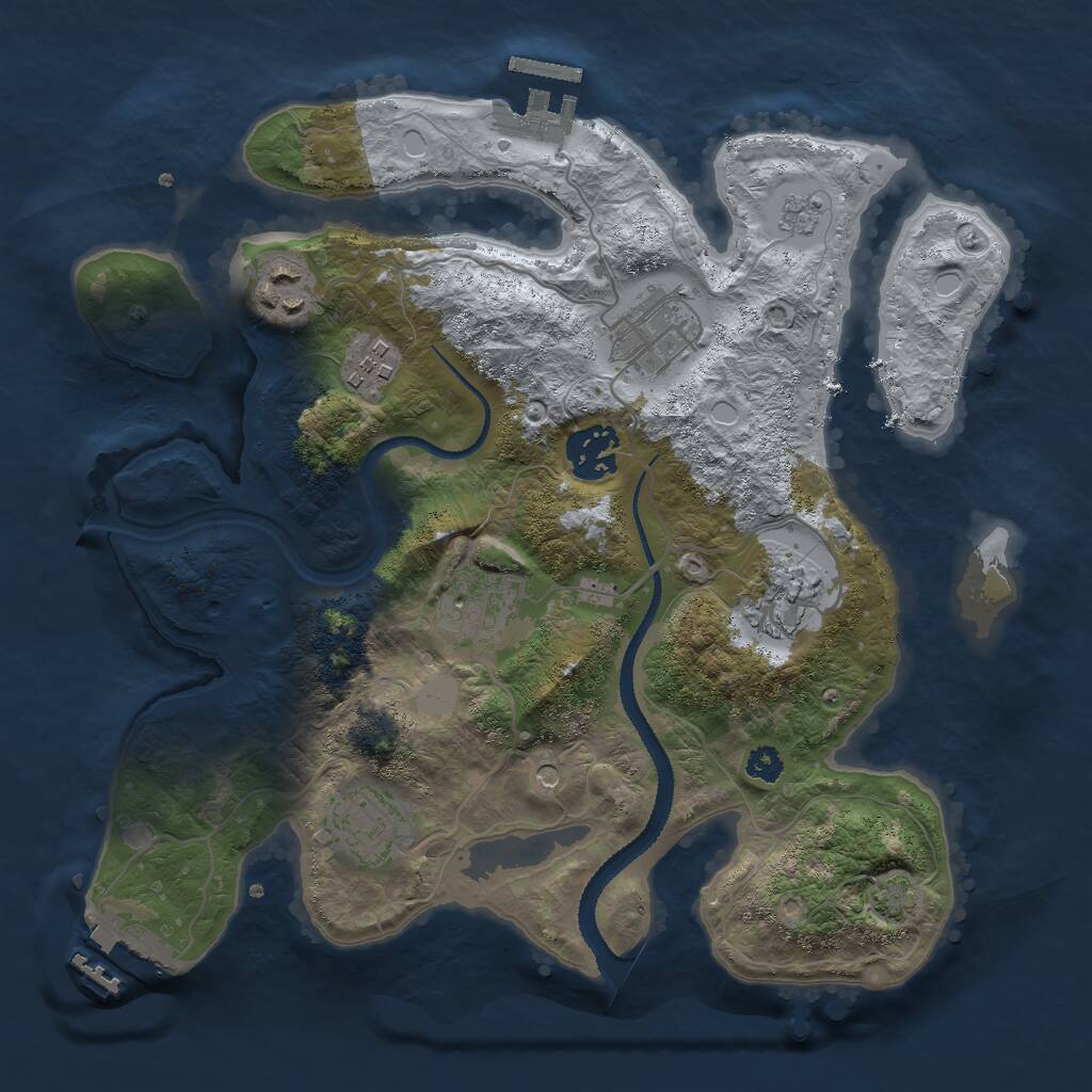 Rust Map: Procedural Map, Size: 3000, Seed: 921271474, 13 Monuments