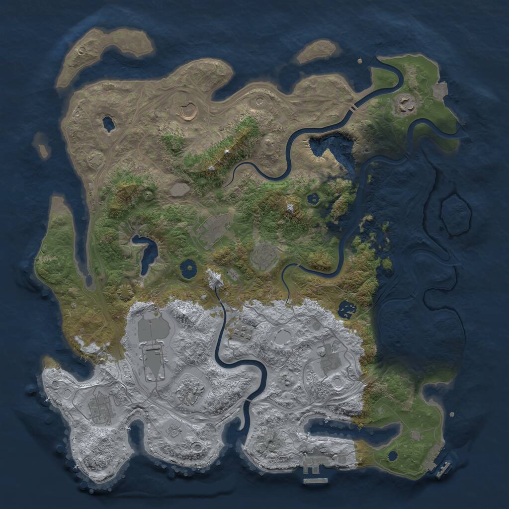 Rust Map: Procedural Map, Size: 4250, Seed: 873389201, 16 Monuments