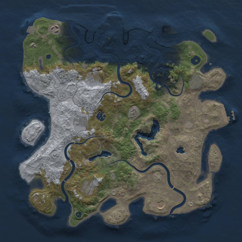 Rust Map: Procedural Map, Size: 4000, Seed: 107312025, 14 Monuments