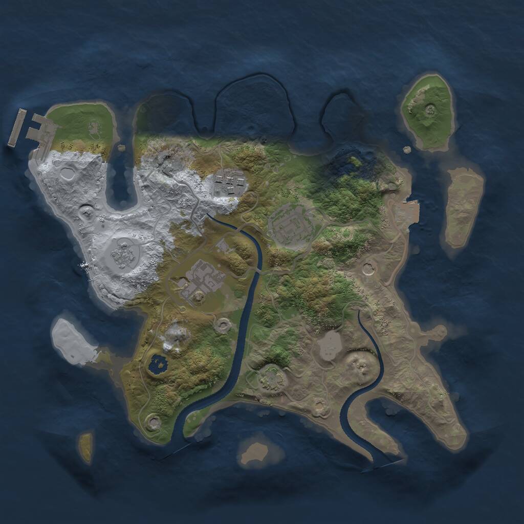 Rust Map: Procedural Map, Size: 2700, Seed: 1753989199, 8 Monuments