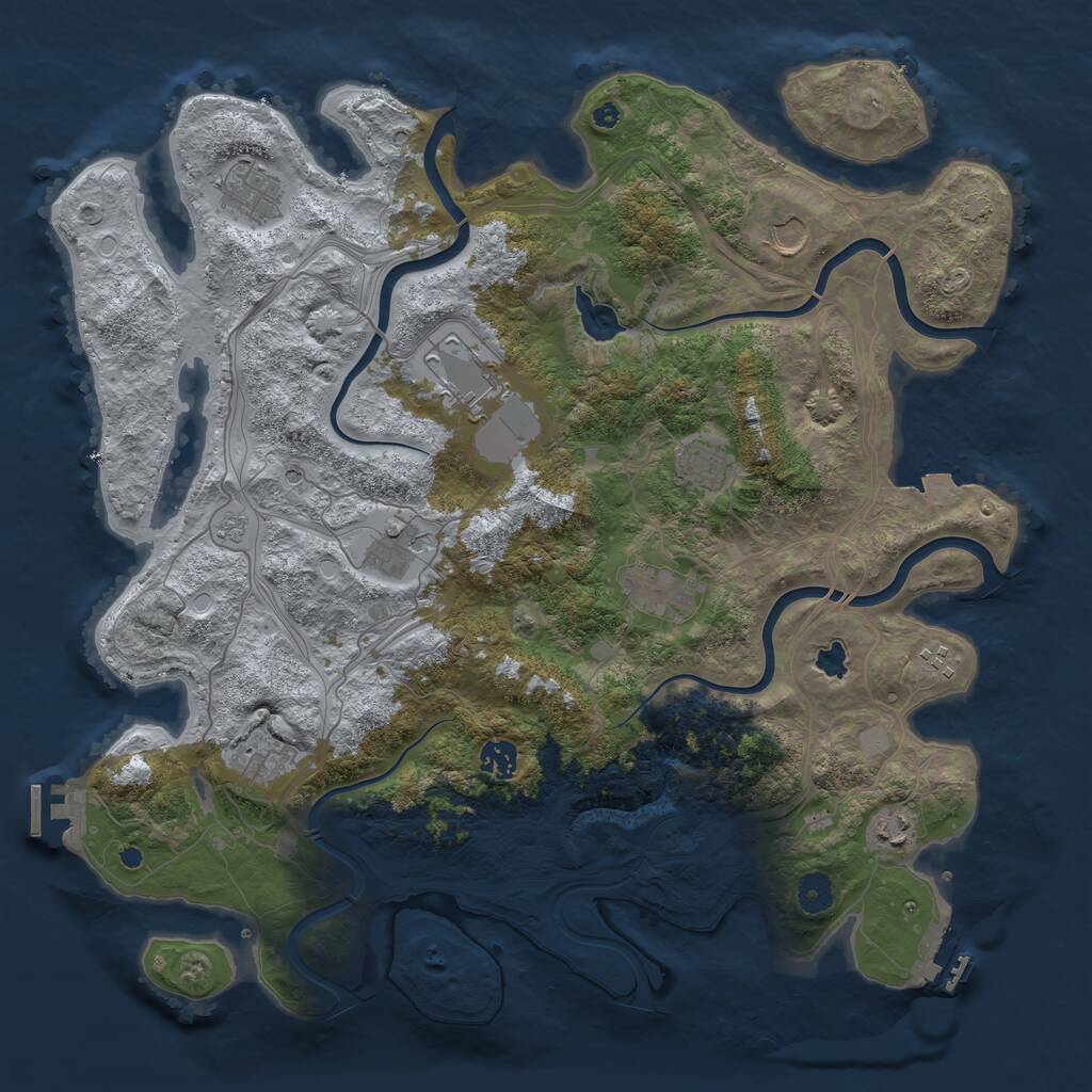 Rust Map: Procedural Map, Size: 4250, Seed: 628817, 16 Monuments
