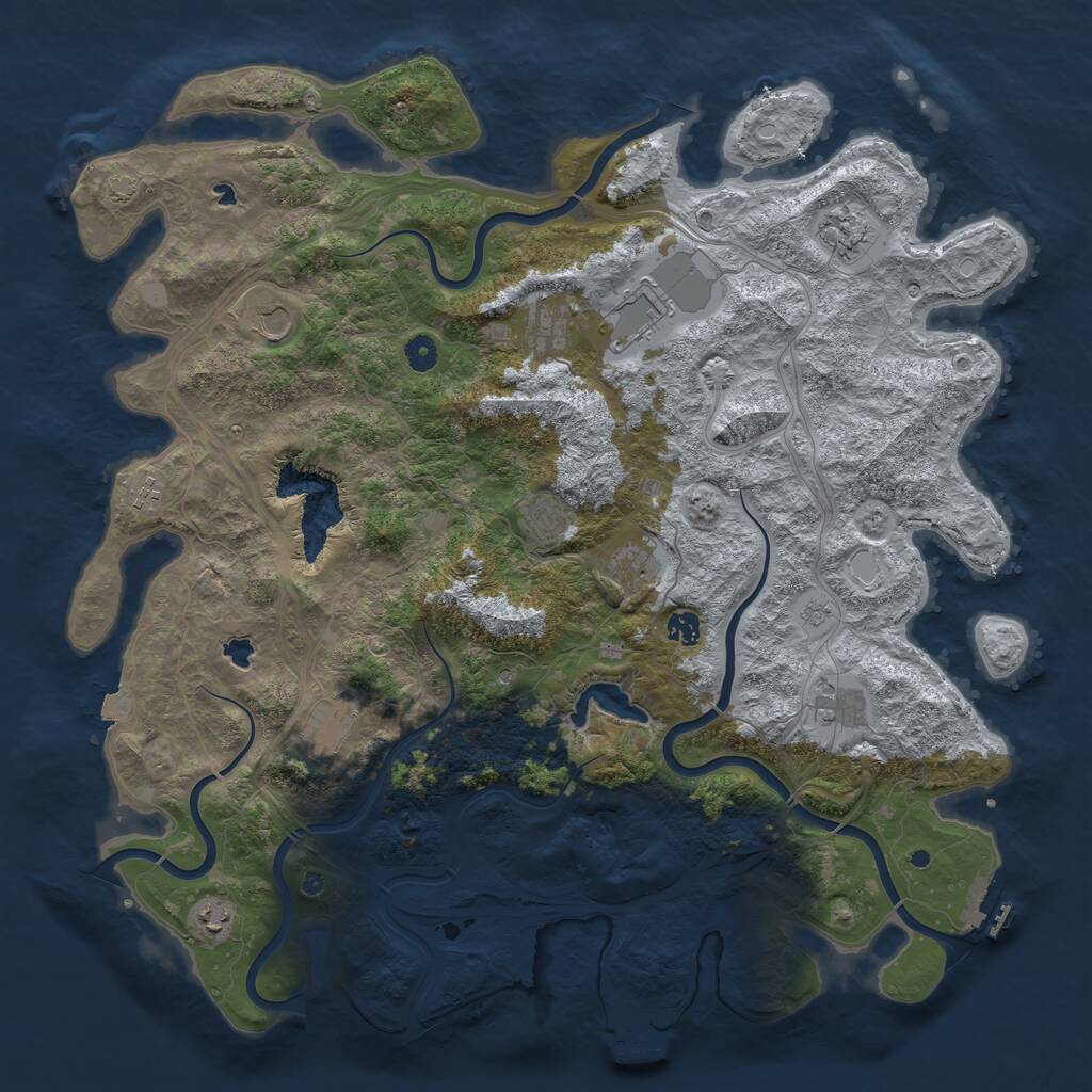 Rust Map: Procedural Map, Size: 4800, Seed: 1565884832, 17 Monuments