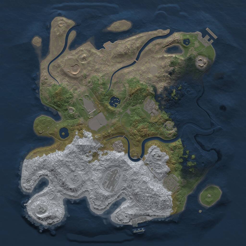 Rust Map: Procedural Map, Size: 3500, Seed: 134420098, 14 Monuments