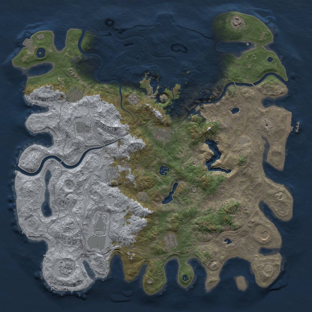 Rust Map: Procedural Map, Size: 4750, Seed: 280831620, 17 Monuments