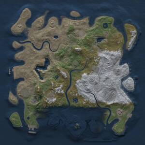 Thumbnail Rust Map: Procedural Map, Size: 4000, Seed: 990358, 14 Monuments