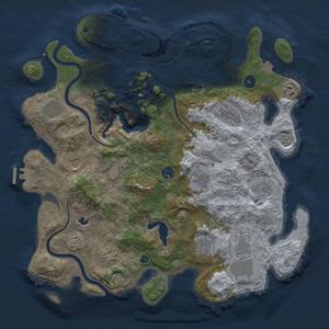 Thumbnail Rust Map: Procedural Map, Size: 4000, Seed: 494241745, 17 Monuments