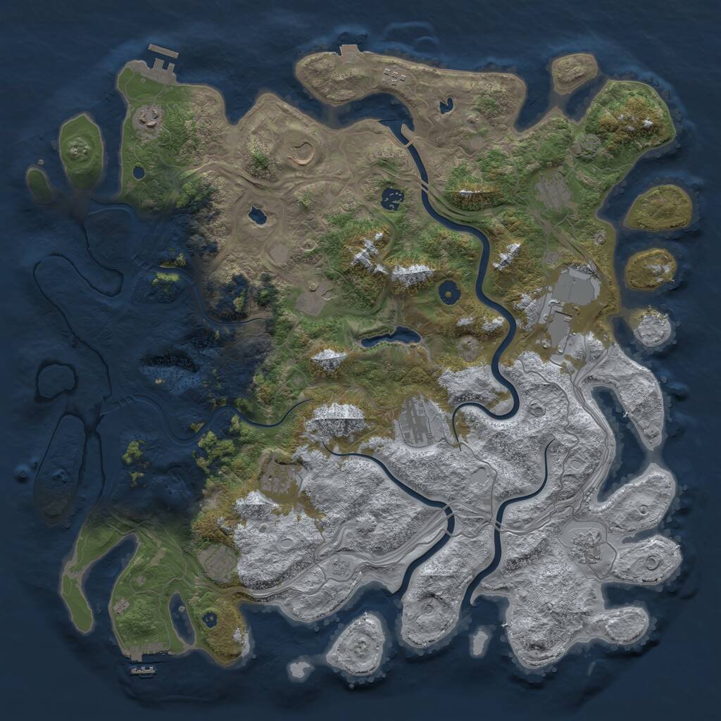 Rust Map: Procedural Map, Size: 4750, Seed: 549270046, 17 Monuments