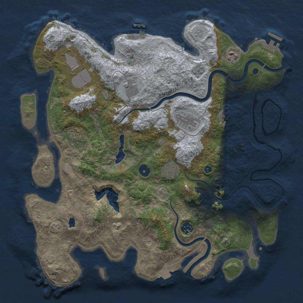 Rust Map: Procedural Map, Size: 4000, Seed: 174185566, 14 Monuments