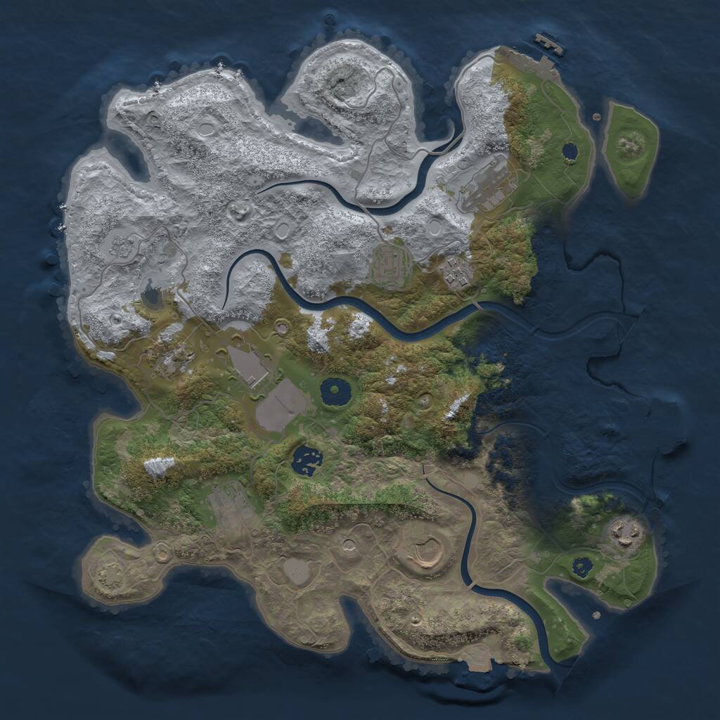 Rust Map: Procedural Map, Size: 3600, Seed: 791015, 15 Monuments