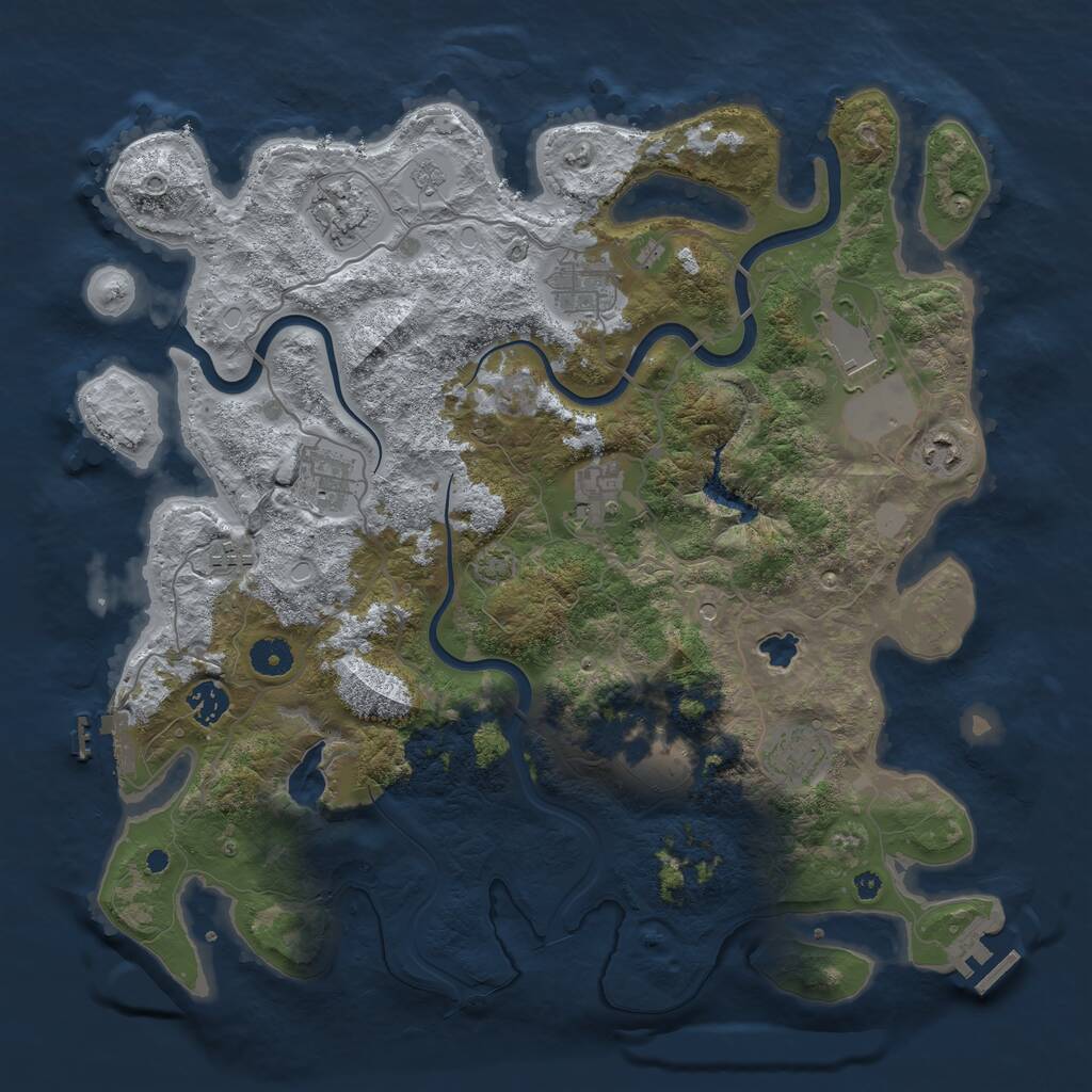 Rust Map: Procedural Map, Size: 4000, Seed: 1815145595, 16 Monuments
