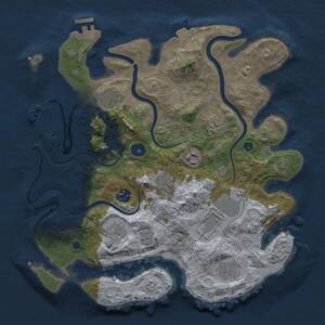 Thumbnail Rust Map: Procedural Map, Size: 3500, Seed: 558895, 15 Monuments