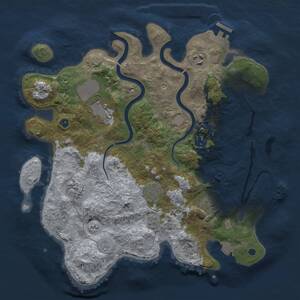 Thumbnail Rust Map: Procedural Map, Size: 3500, Seed: 1599948956, 13 Monuments
