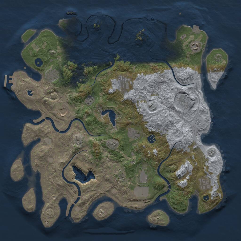 Rust Map: Procedural Map, Size: 4300, Seed: 269690785, 17 Monuments