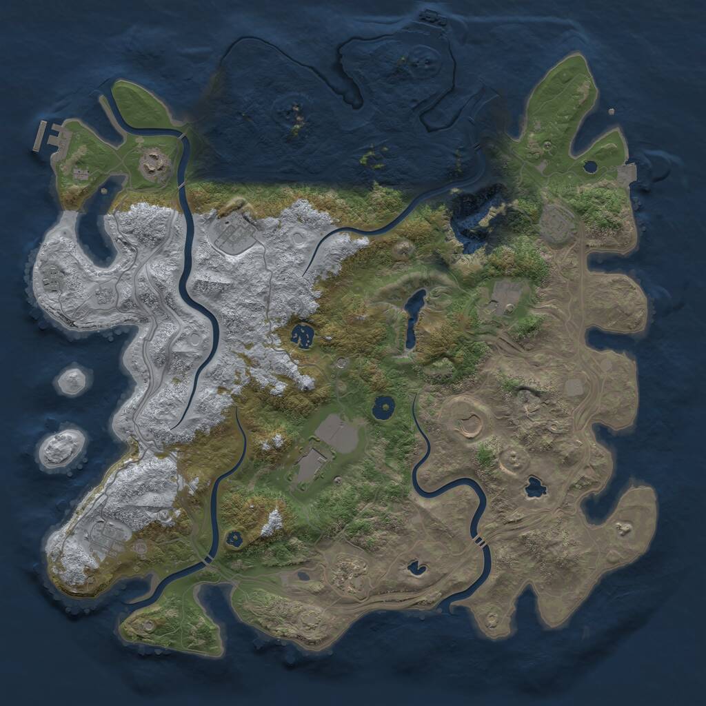 Rust Map: Procedural Map, Size: 4500, Seed: 1320001019, 16 Monuments