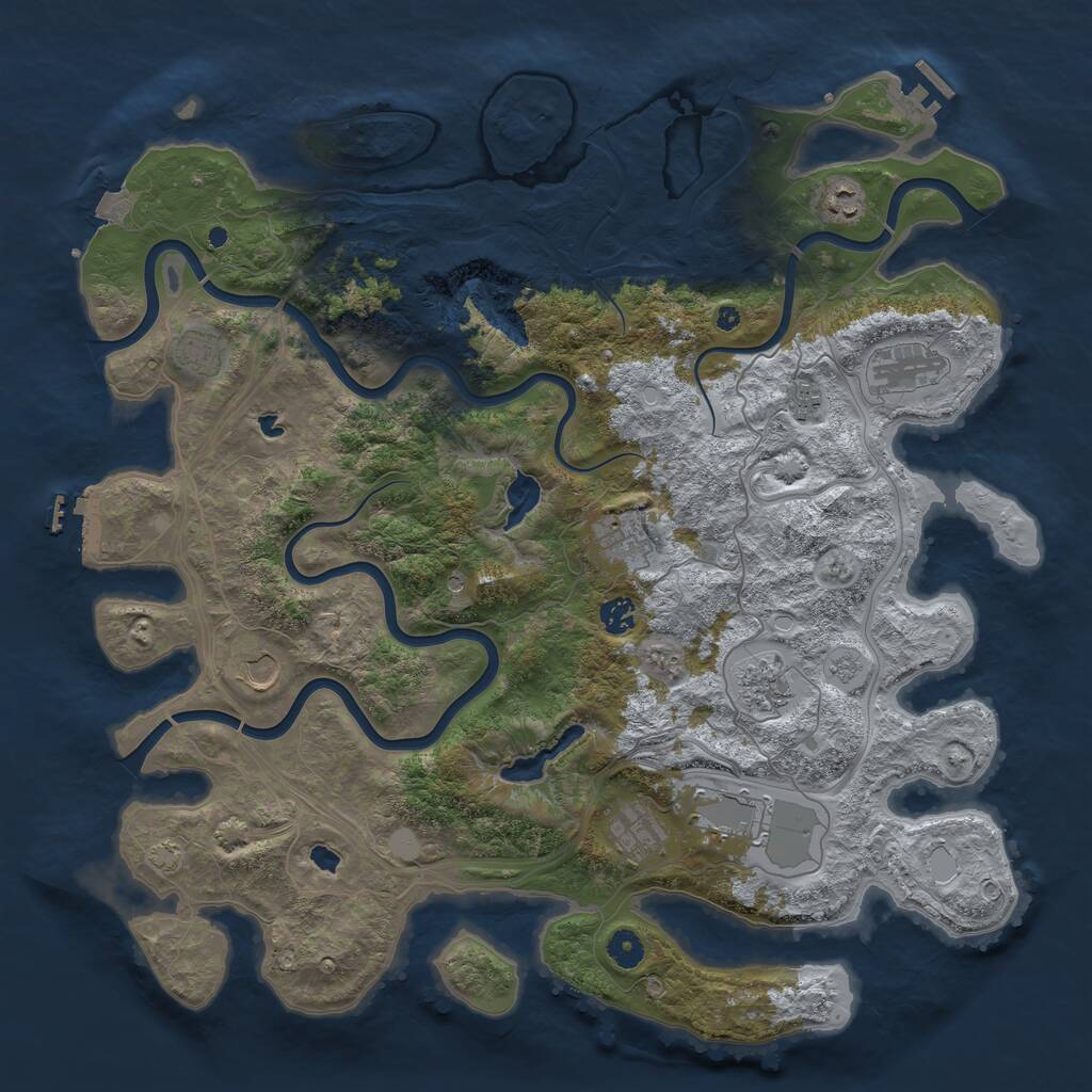 Rust Map: Procedural Map, Size: 4500, Seed: 749455683, 16 Monuments