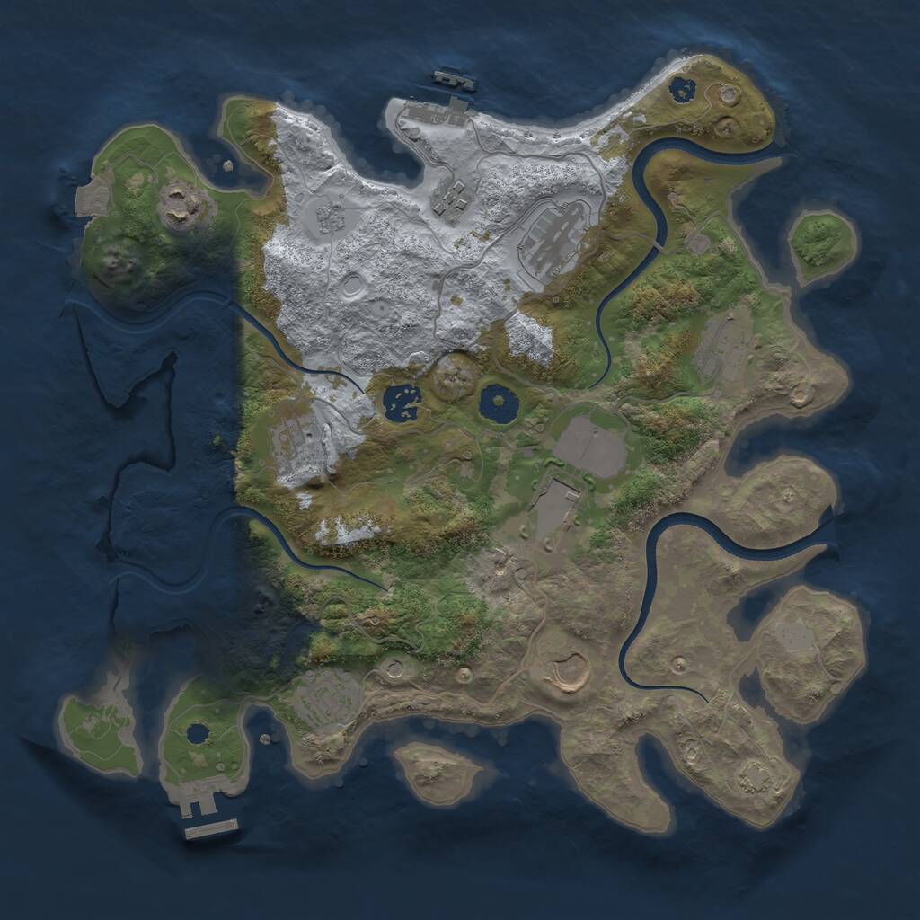 Rust Map: Procedural Map, Size: 3500, Seed: 534594021, 15 Monuments