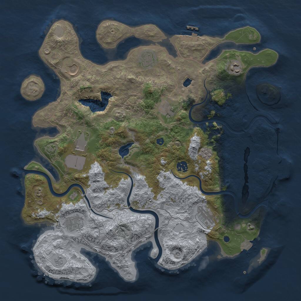 Rust Map: Procedural Map, Size: 4000, Seed: 21899251, 15 Monuments