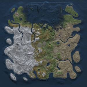 Thumbnail Rust Map: Procedural Map, Size: 4500, Seed: 1407101219, 16 Monuments
