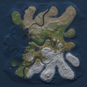Thumbnail Rust Map: Procedural Map, Size: 3000, Seed: 1668078599, 9 Monuments