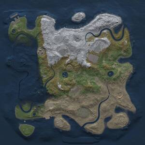 Thumbnail Rust Map: Procedural Map, Size: 3700, Seed: 34080807, 14 Monuments