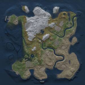 Thumbnail Rust Map: Procedural Map, Size: 3500, Seed: 1127226, 14 Monuments