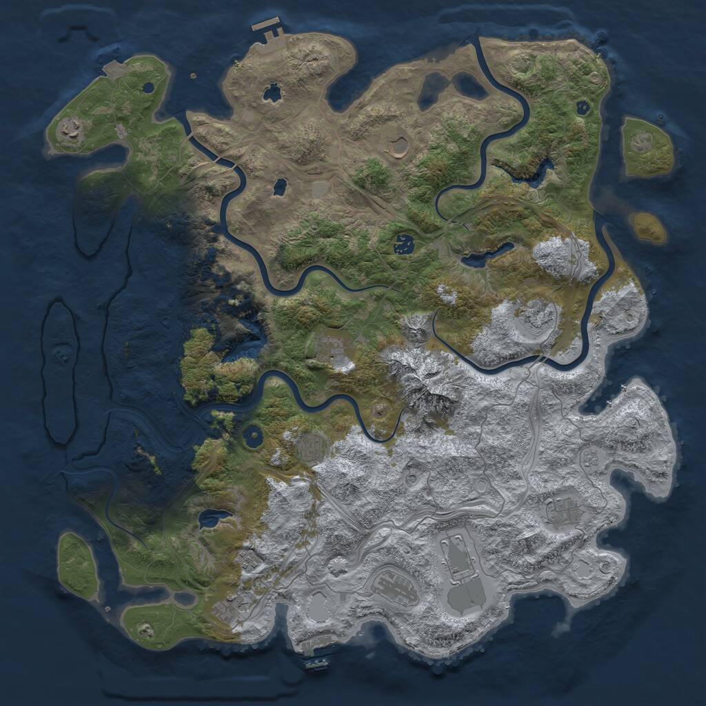 Rust Map: Procedural Map, Size: 5000, Seed: 1753997179, 17 Monuments