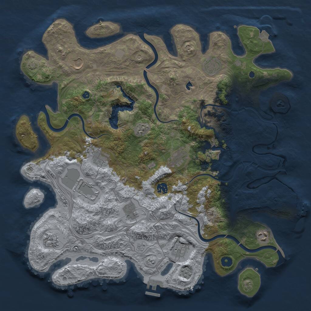 Rust Map: Procedural Map, Size: 4250, Seed: 1792486963, 17 Monuments