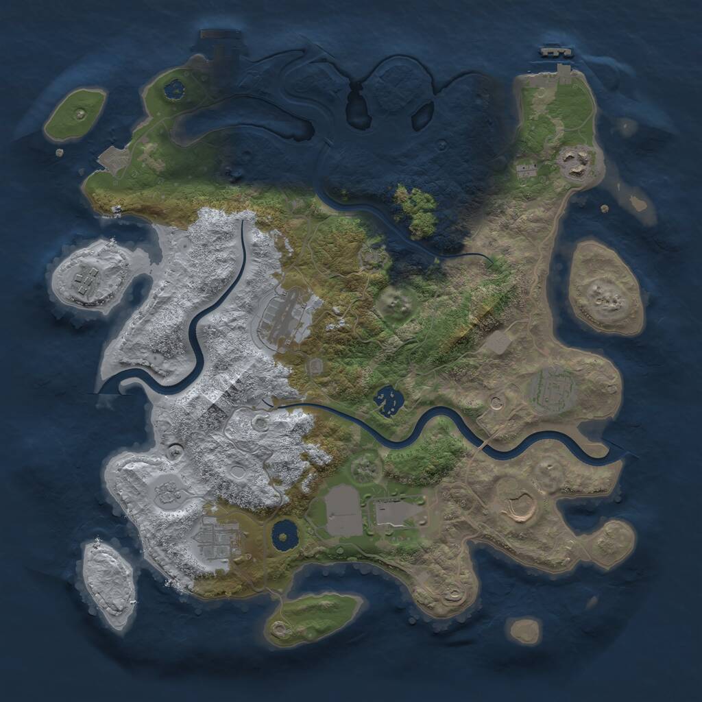 Rust Map: Procedural Map, Size: 3600, Seed: 146311, 14 Monuments