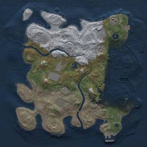 Thumbnail Rust Map: Procedural Map, Size: 3500, Seed: 477836503, 14 Monuments