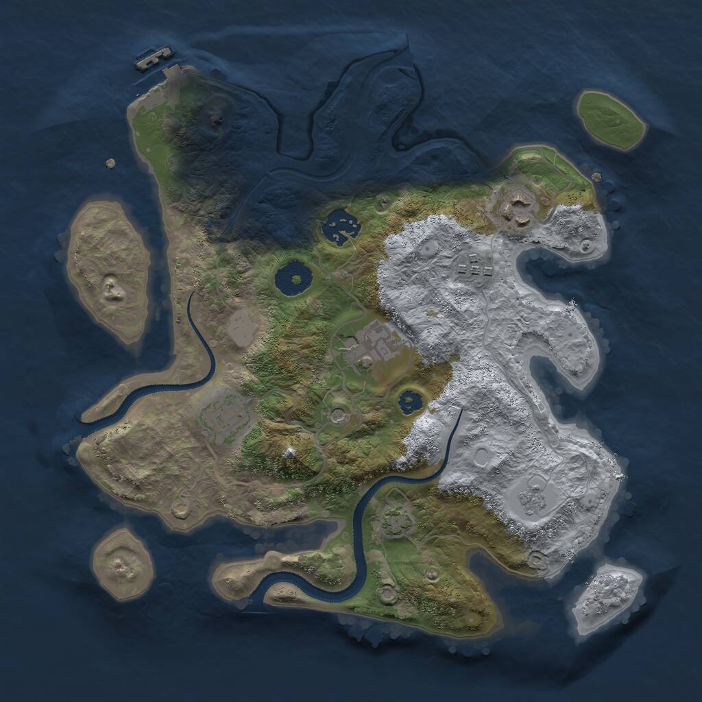 Rust Map: Procedural Map, Size: 3000, Seed: 2475319, 10 Monuments
