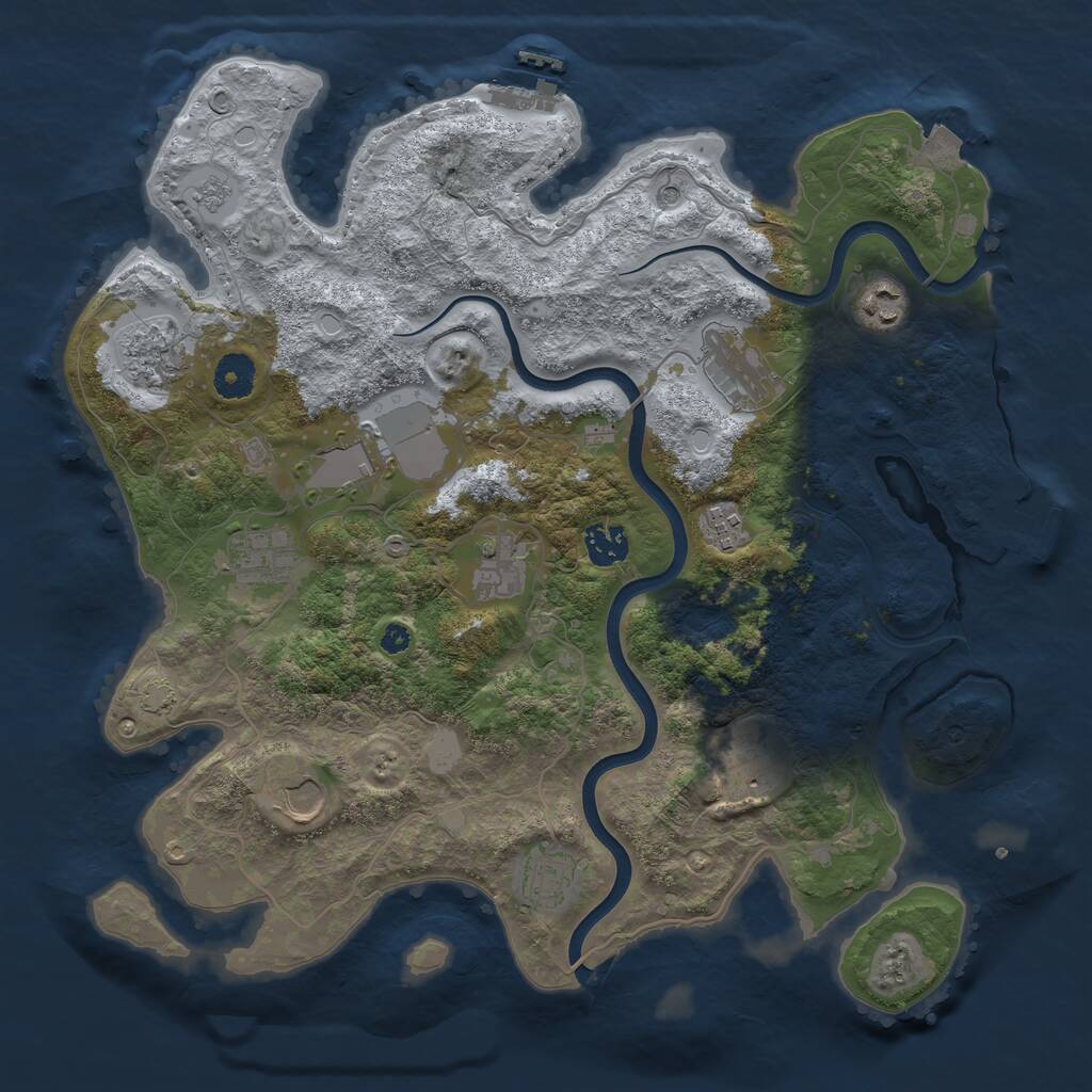 Rust Map: Procedural Map, Size: 3750, Seed: 1526288579, 17 Monuments