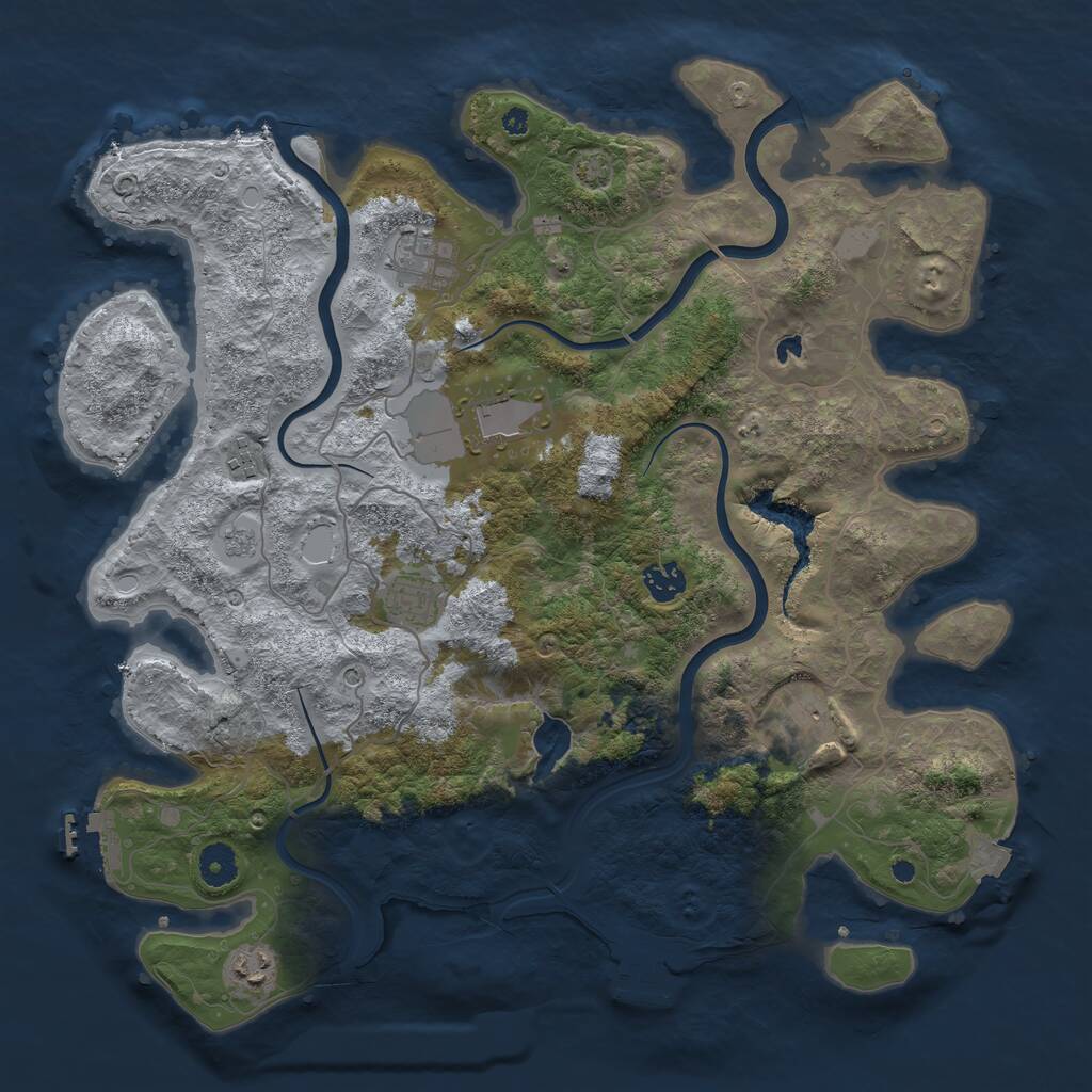 Rust Map: Procedural Map, Size: 4000, Seed: 559056596, 13 Monuments