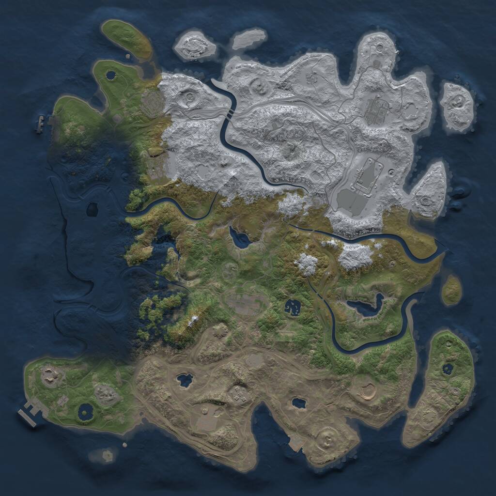 Rust Map: Procedural Map, Size: 4500, Seed: 1488091848, 16 Monuments